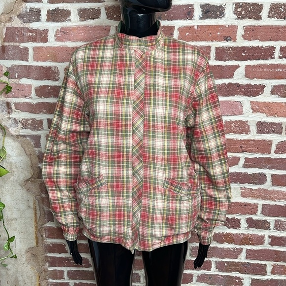 Vintage 80s Reversible Lacoste Jacket with in Green and Plaid Options Size S - Picture 5 of 14